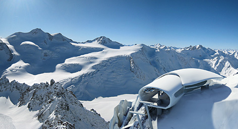 Visualisierung der Bergstation mit Wildspitze