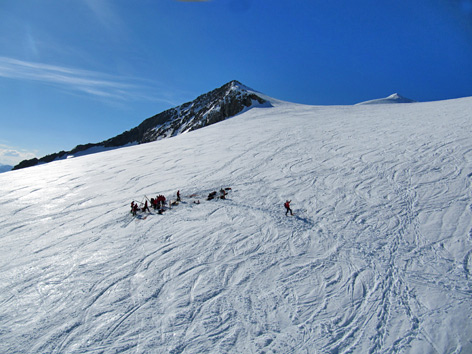 Gletscher mit Bergearbeiten