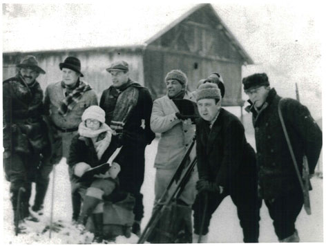 Bilder vom Dreh des Hitchcock Films "The Mountain Eagle" in Obergurgl, Herbst 1925