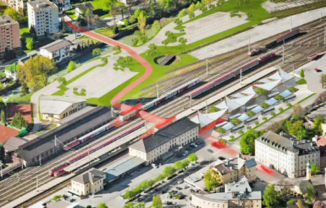 Modell des Bahnhofs Lienz nach Umbau