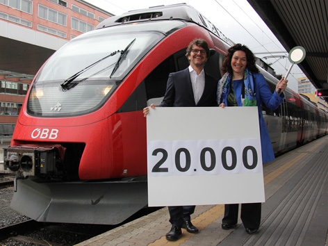 Landeshauptmann-Stellvertreterin Ingrid Felipe und Alexander Jug, Regionalleiter ÖBB-Personenverkehr Tirol