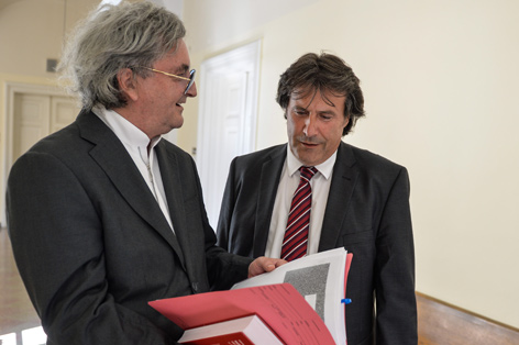 SPÖ-Chef Ingo Mayr und sein Rechtsanwalt Martin Leys