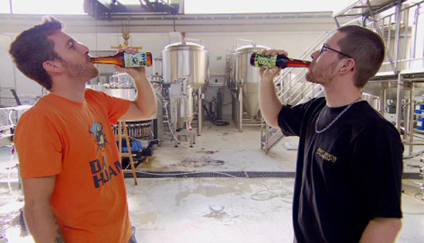 Zwei Männer trinken Bier