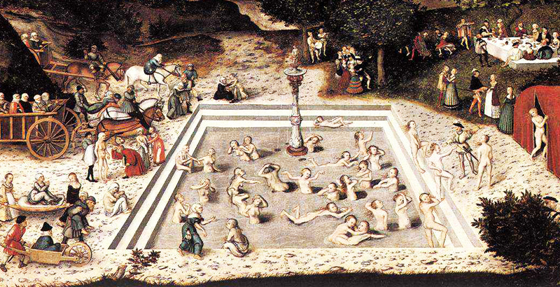 Gemälde Jungbrunnen von Lucas Cranach dem Älteren