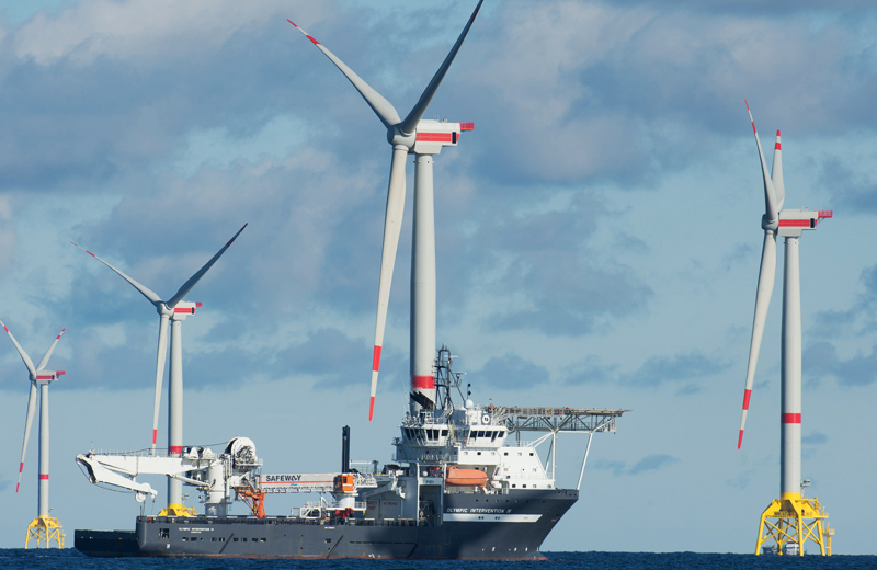 Offshore Windkraftwerk in der Ostsee