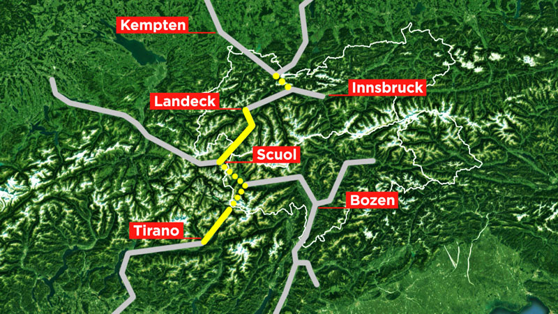 Bahnverbindungen Fernpass Reschenpass